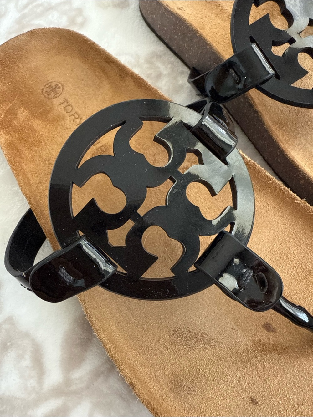 EUC Tory Burch Miller Cloud Black Patent Leather Sandals - Picture 5 of 12
